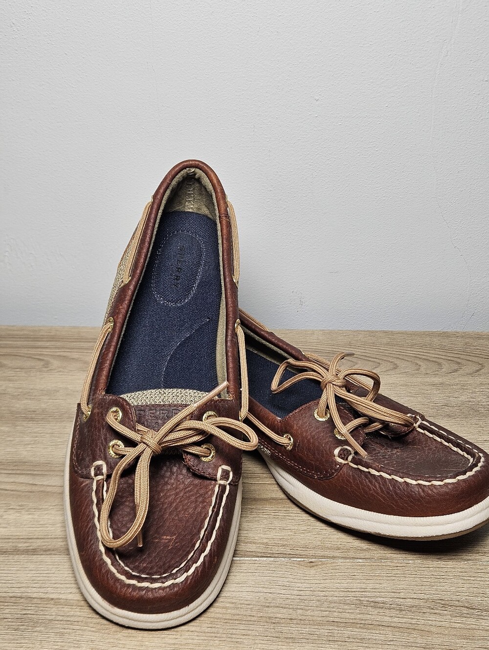 Sperry Top-Sider STS92475 Womens 8.5M Brown Leather Boat Shoes Casual Nautical